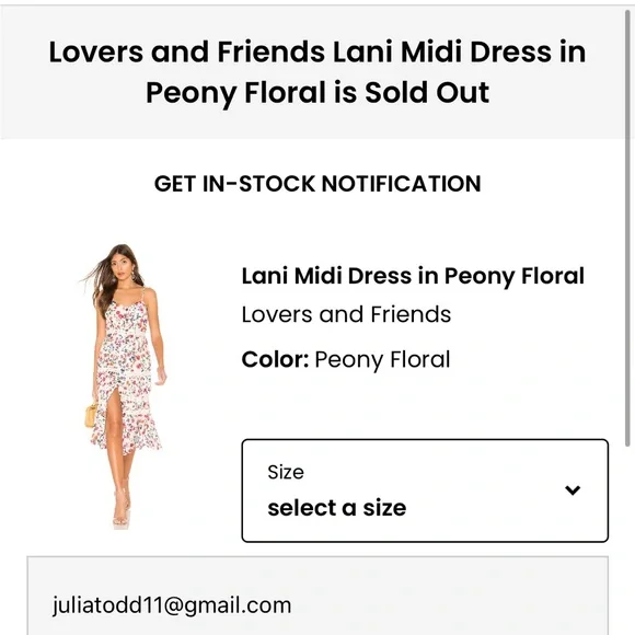 Good as new 🥰 Peony Floral XXS 🌼LANI MIDI DRESS Lovers and Friends - Picture 9 of 13